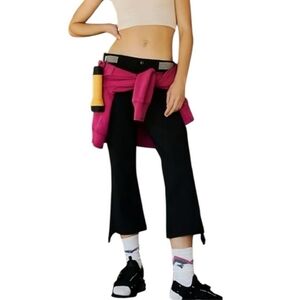 FP Movement by Free People Cascade Kick Flares Black Cargo Pants Size XS New